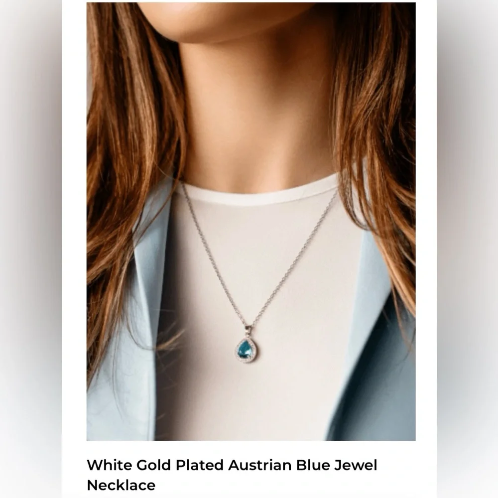 NWB Nikola Valenti white gold and Australian Crystal necklace. - Picture 4 of 4